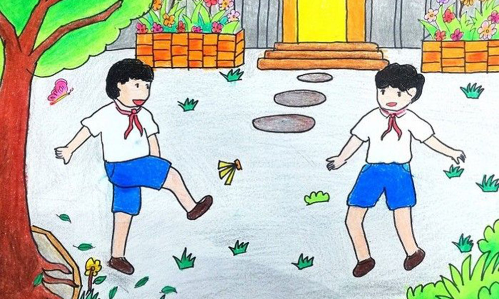 Tả cảnh sân trường giờ ra chơi Tả cảnh sân trường giờ ra chơi